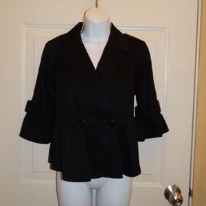 Black Baby Doll Cotton Cardigan Jacket Ruffled